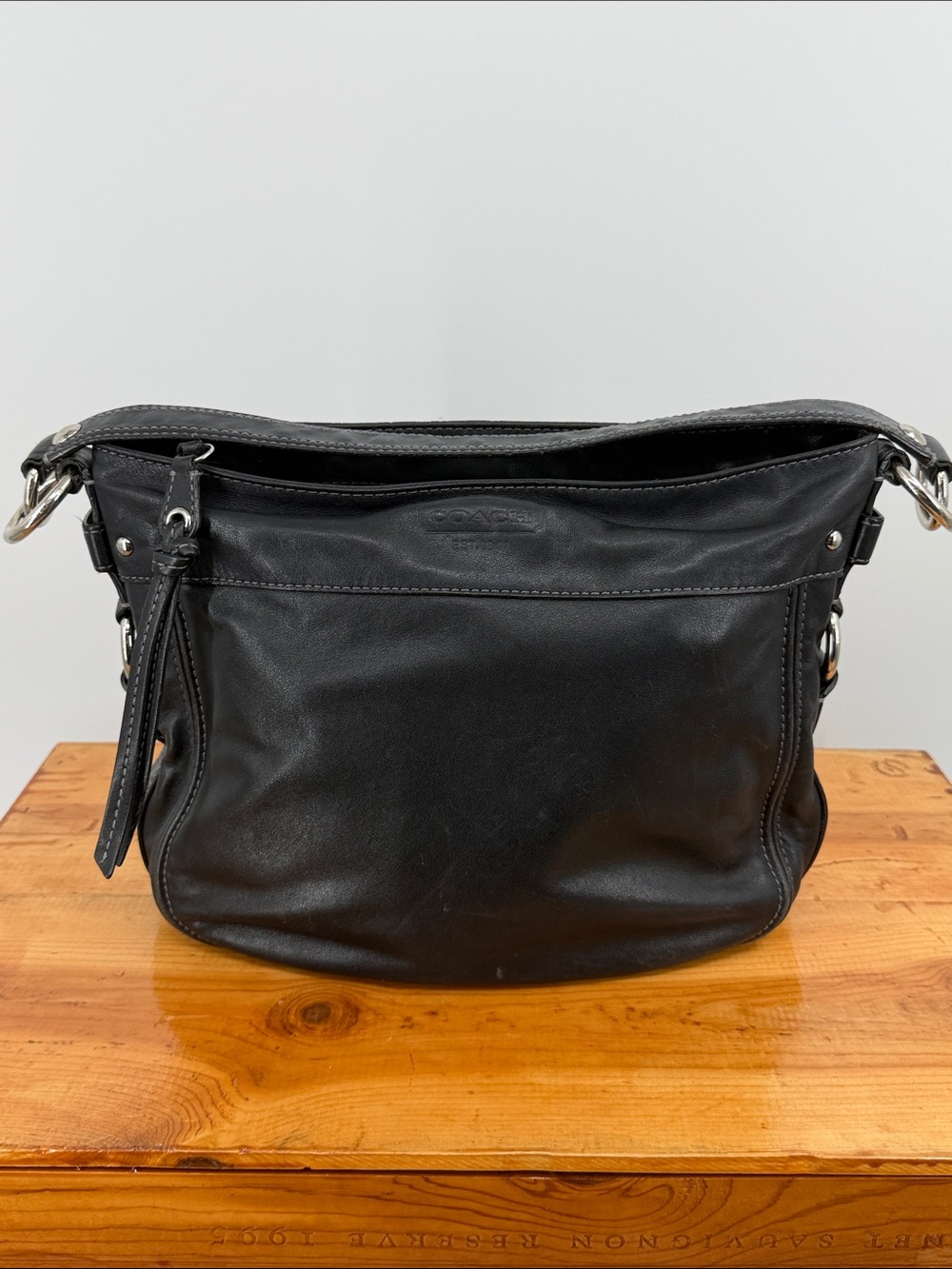 Vintage Y2K Coach Zoe Black Leather Hobo Bag